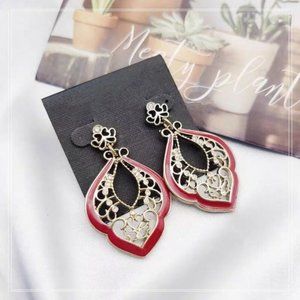 Enamel and diamond earrings